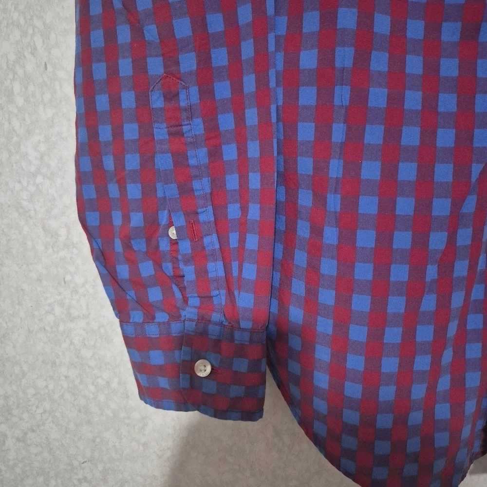 J. Crew Red and Blue Checkered Casual Shirt...Size:M